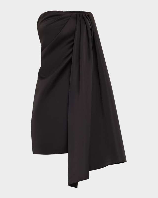 Isla Draped Heavy Satin Mini Dress
